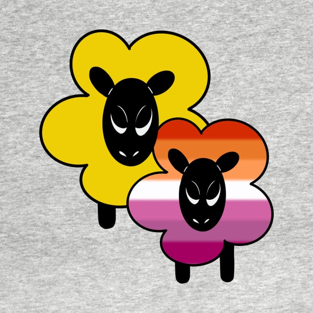 Proud Lesbian Ally Rainbow Sheep by Emberpixie